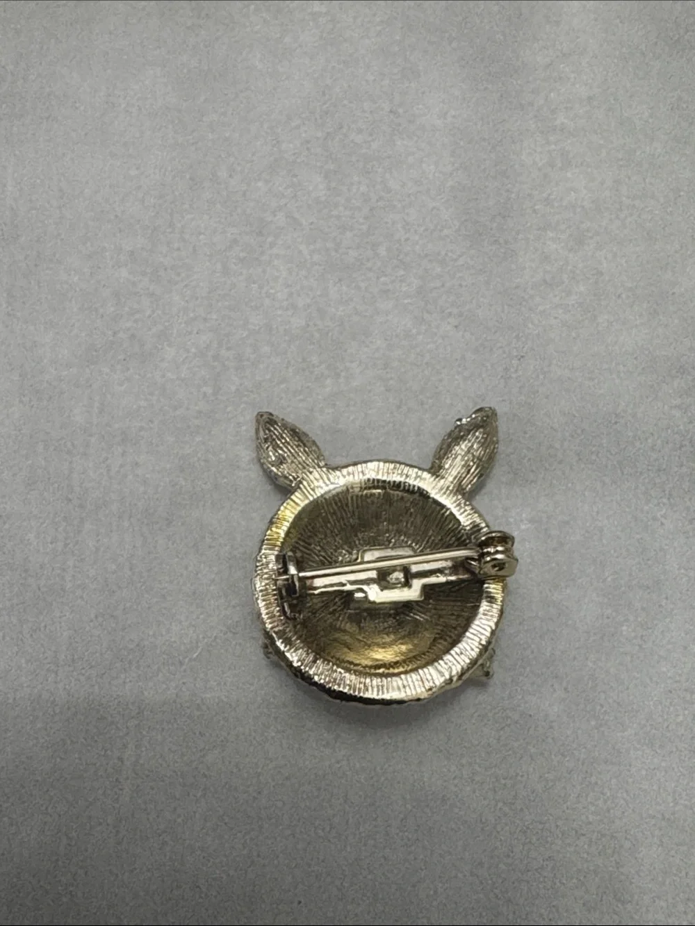 Vintage Rhinestone Cat Face Brooch Pin